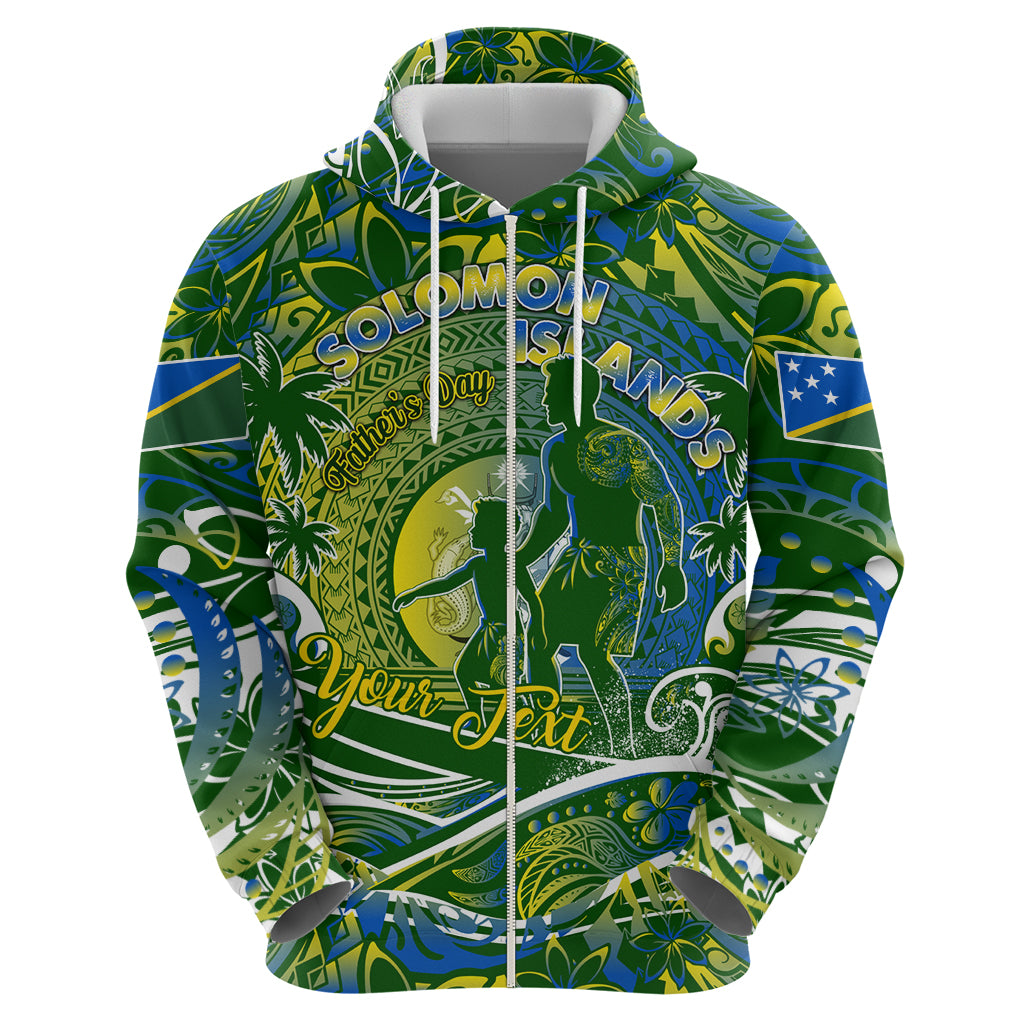 Father's Day Solomon Islands Zip Hoodie Special Dad Polynesia Paradise