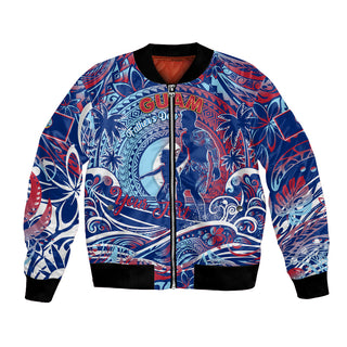 Father's Day Guam Bomber Jacket Special Dad Polynesia Paradise DT02 - Unisex / S / Blue