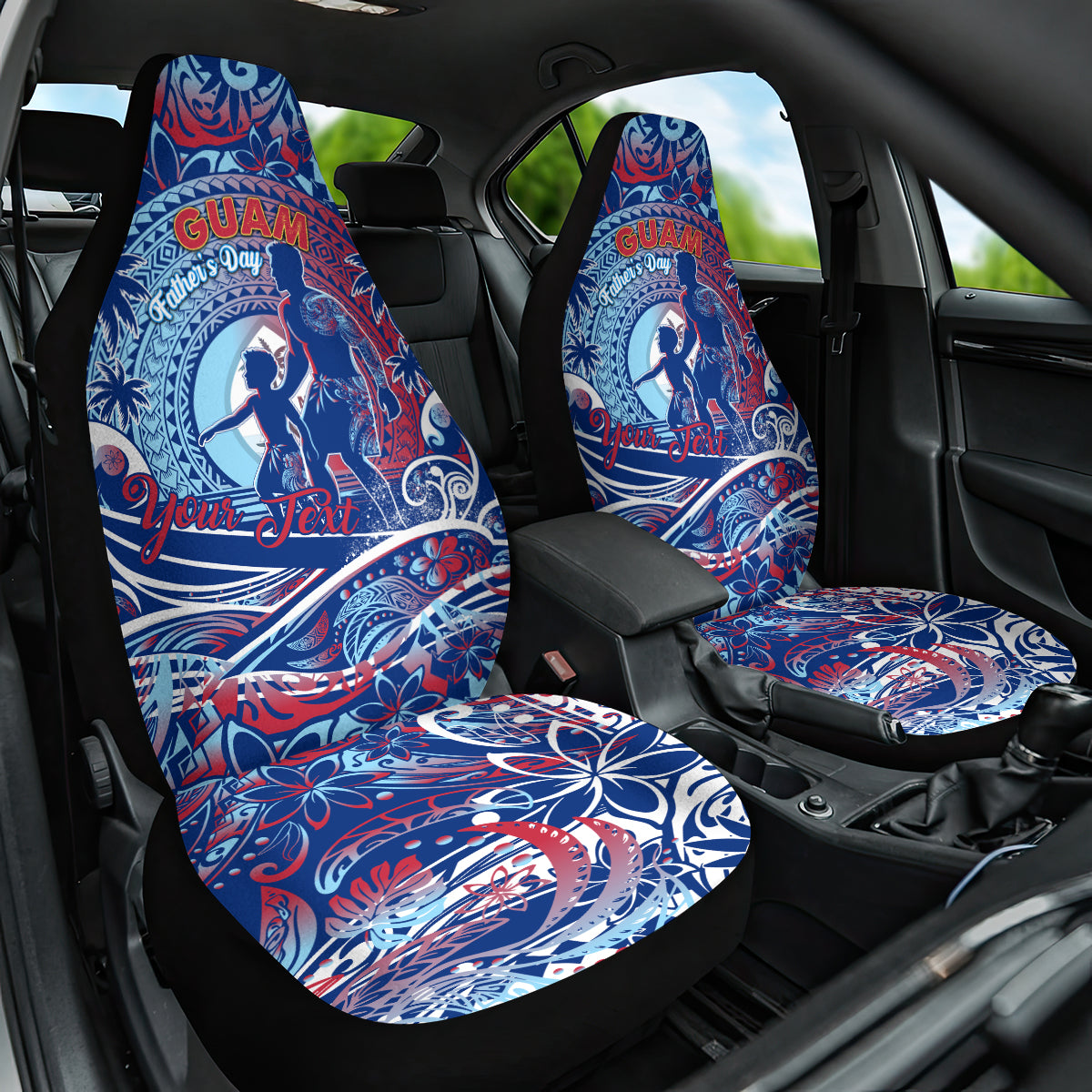 Father's Day Guam Car Seat Cover Special Dad Polynesia Paradise