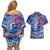 Father's Day Guam Couples Matching Off Shoulder Short Dress and Hawaiian Shirt Special Dad Polynesia Paradise