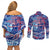 Father's Day Guam Couples Matching Off Shoulder Short Dress and Long Sleeve Button Shirt Special Dad Polynesia Paradise