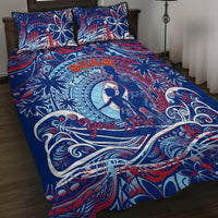 Father's Day Guam Quilt Bed Set Special Dad Polynesia Paradise