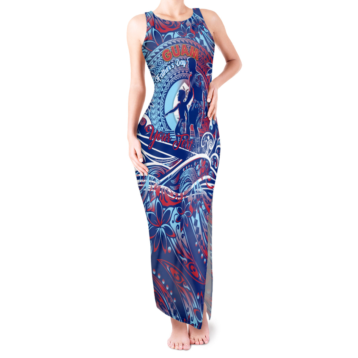 Father's Day Guam Tank Maxi Dress Special Dad Polynesia Paradise