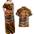 Father's Day Marquesas Islands Couples Matching Off Shoulder Maxi Dress and Hawaiian Shirt Special Dad Polynesia Paradise