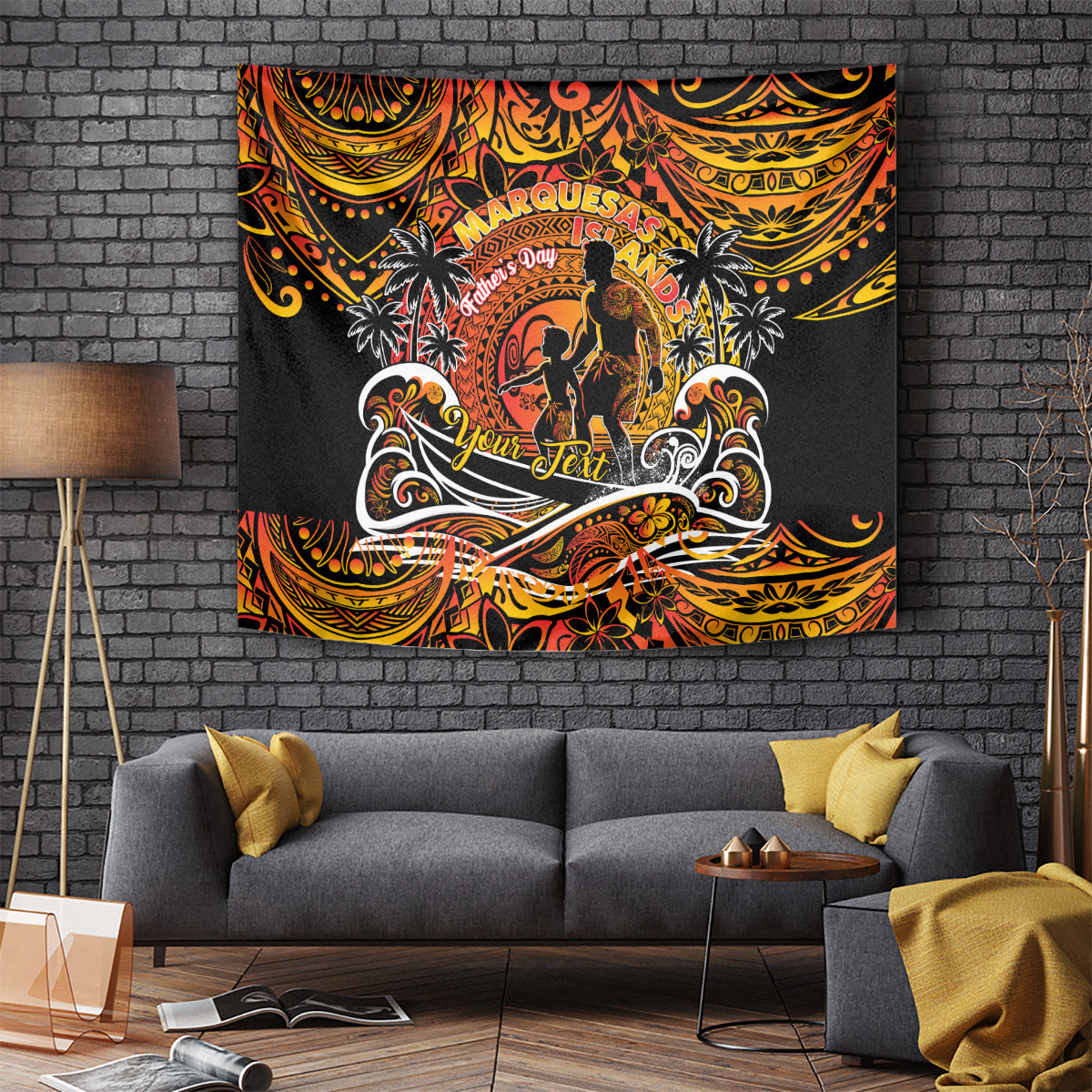 Father's Day Marquesas Islands Tapestry Special Dad Polynesia Paradise