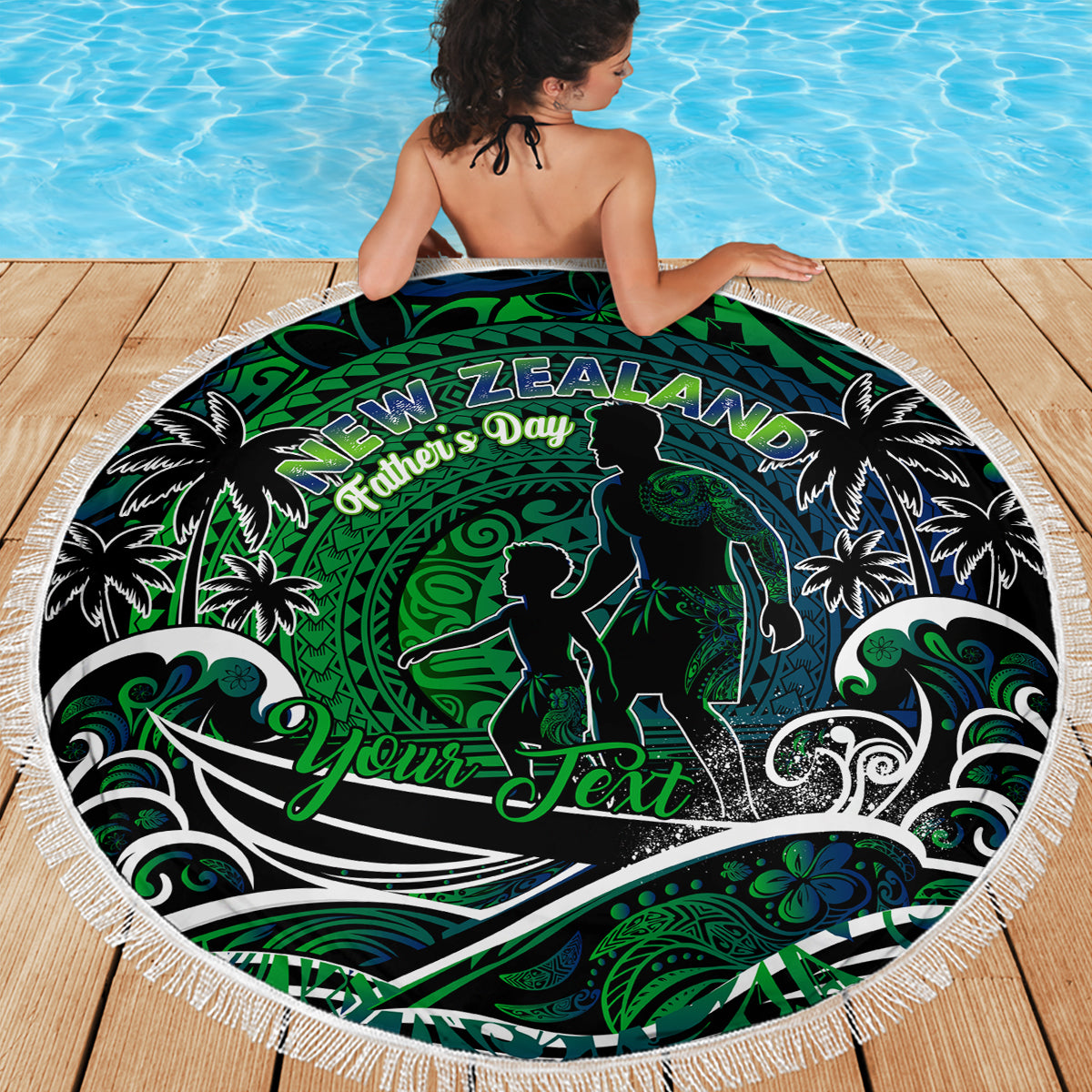 Father's Day New Zealand Beach Blanket Special Dad Polynesia Paradise DT02 - Polynesian Pride