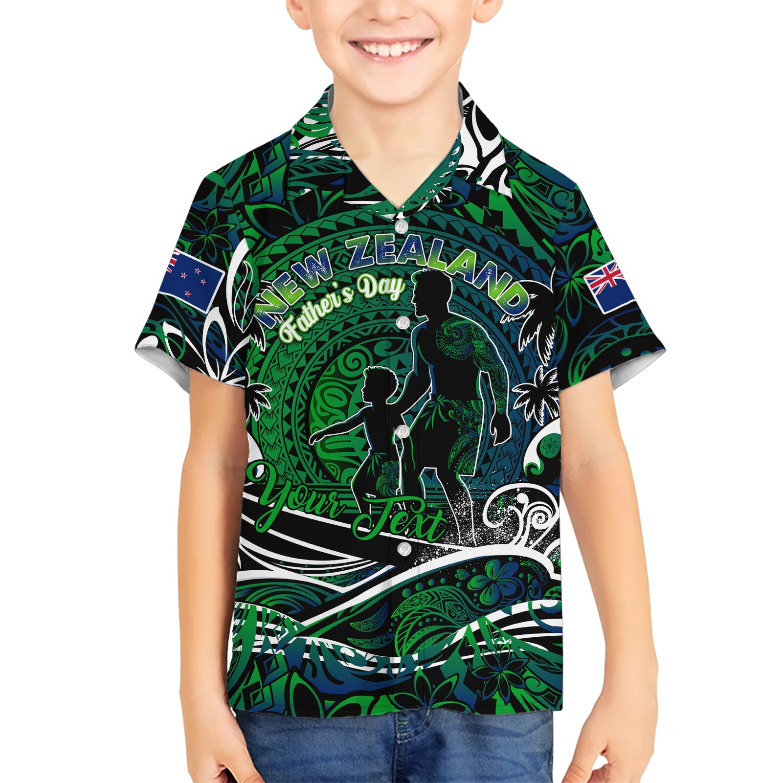 Father's Day New Zealand Kid Hawaiian Shirt Special Dad Polynesia Paradise