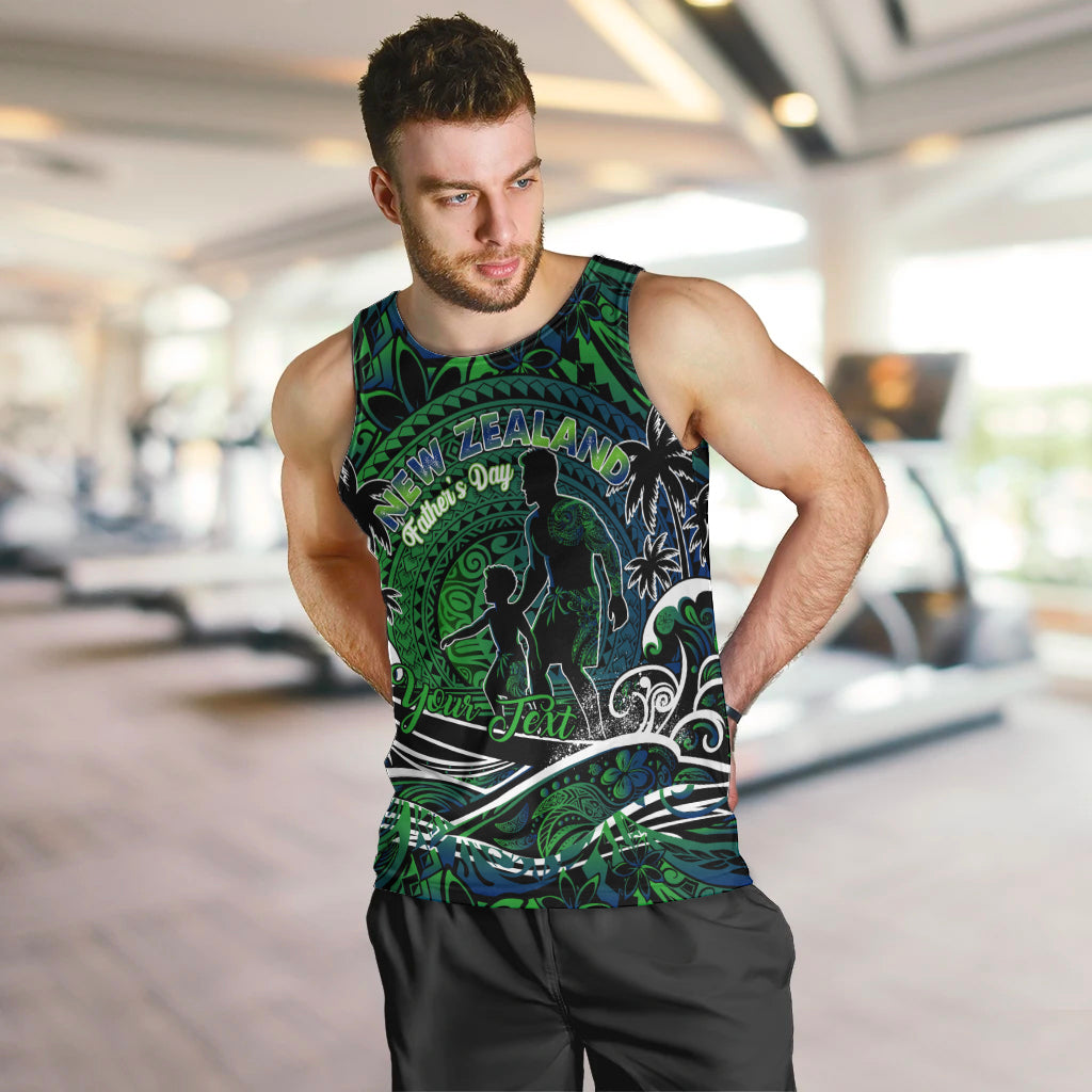 Father's Day New Zealand Men Tank Top Special Dad Polynesia Paradise DT02 Green - Polynesian Pride