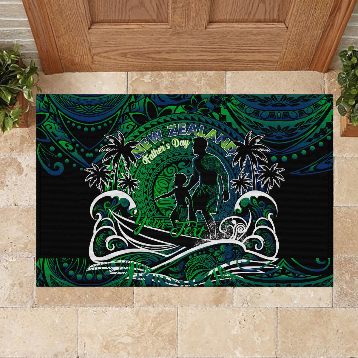 Father's Day New Zealand Rubber Doormat Special Dad Polynesia Paradise DT02 - Polynesian Pride