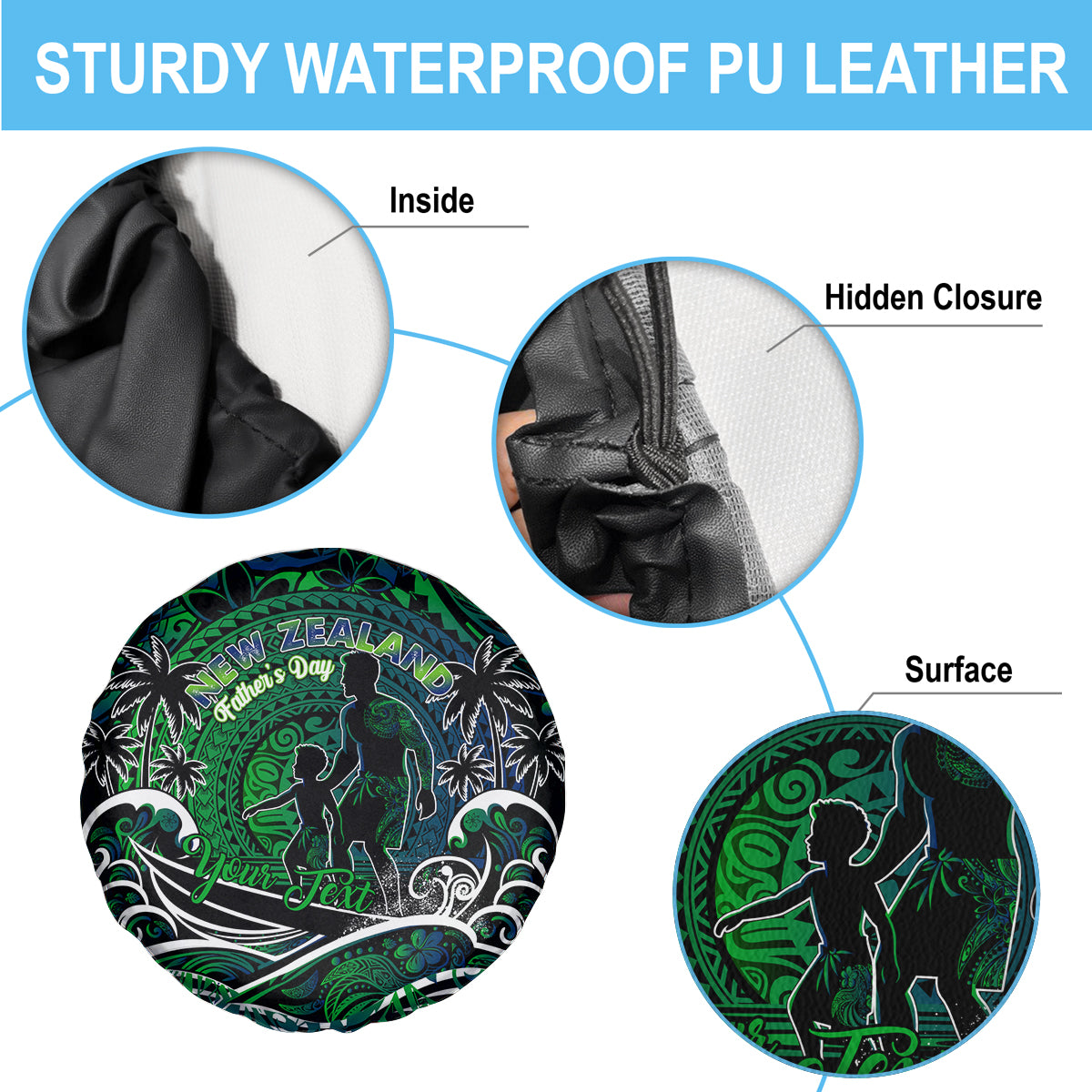 Father's Day New Zealand Spare Tire Cover Special Dad Polynesia Paradise DT02 - Polynesian Pride