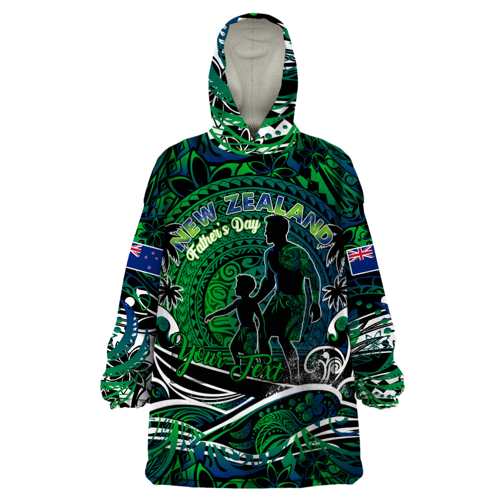 Father's Day New Zealand Wearable Blanket Hoodie Special Dad Polynesia Paradise DT02 One Size Green - Polynesian Pride