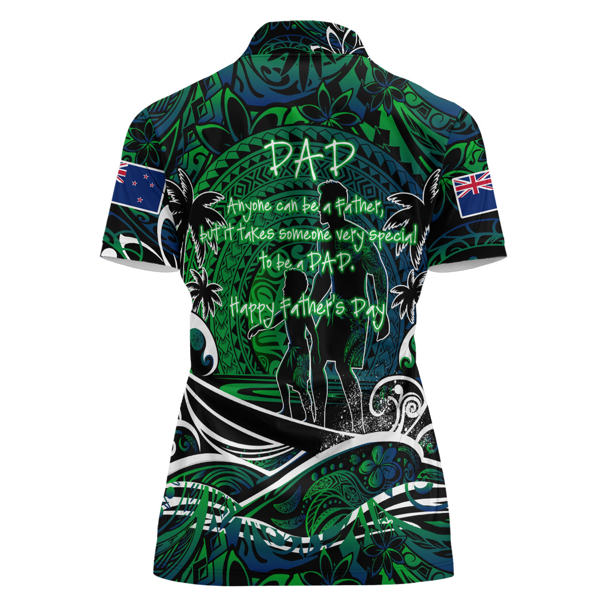 Father's Day New Zealand Women Polo Shirt Special Dad Polynesia Paradise