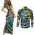 Father's Day Tokelau Couples Matching Short Sleeve Bodycon Dress and Long Sleeve Button Shirt Special Dad Polynesia Paradise