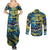 Father's Day Tokelau Couples Matching Summer Maxi Dress and Long Sleeve Button Shirt Special Dad Polynesia Paradise