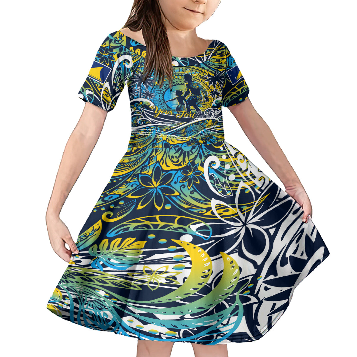 Father's Day Tokelau Family Matching Off Shoulder Short Dress and Hawaiian Shirt Special Dad Polynesia Paradise