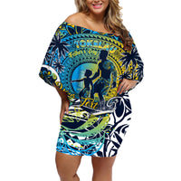 Father's Day Tokelau Family Matching Off Shoulder Short Dress and Hawaiian Shirt Special Dad Polynesia Paradise