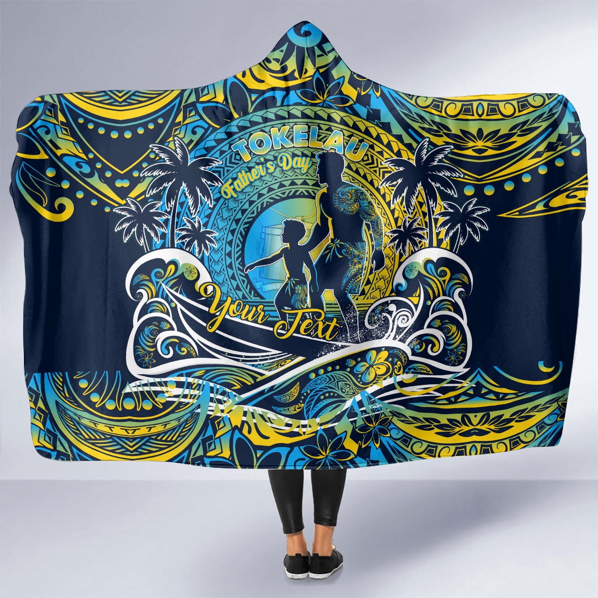 Father's Day Tokelau Hooded Blanket Special Dad Polynesia Paradise DT02 - Polynesian Pride