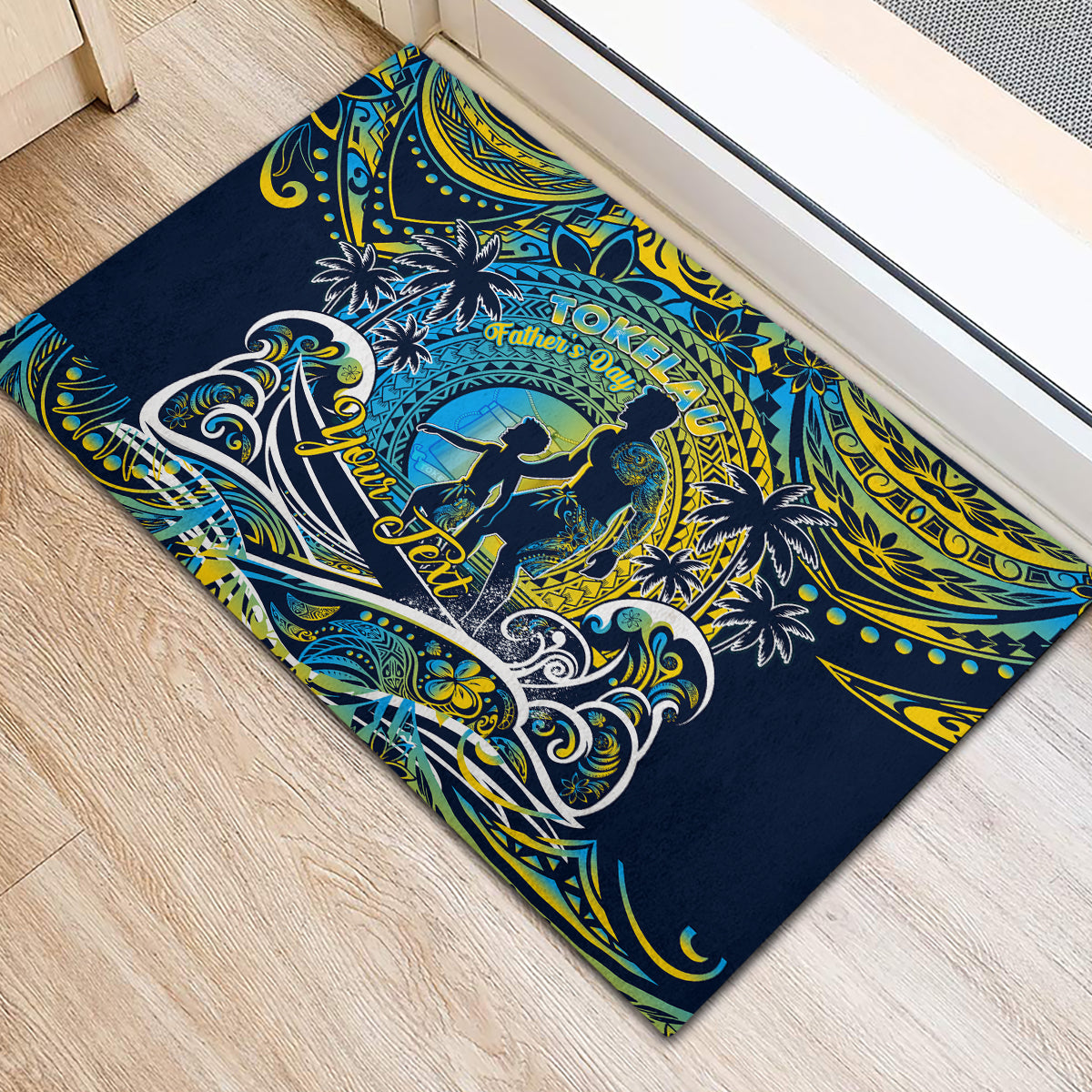 Father's Day Tokelau Rubber Doormat Special Dad Polynesia Paradise DT02 - Polynesian Pride