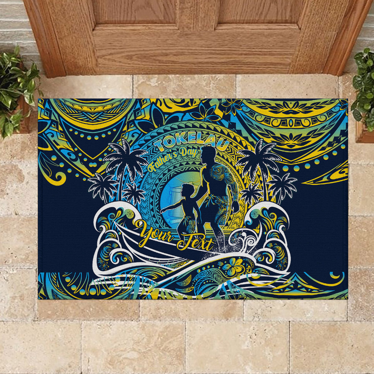 Father's Day Tokelau Rubber Doormat Special Dad Polynesia Paradise DT02 - Polynesian Pride
