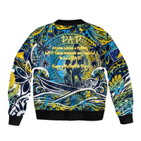 Father's Day Tokelau Sleeve Zip Bomber Jacket Special Dad Polynesia Paradise DT02 - Polynesian Pride
