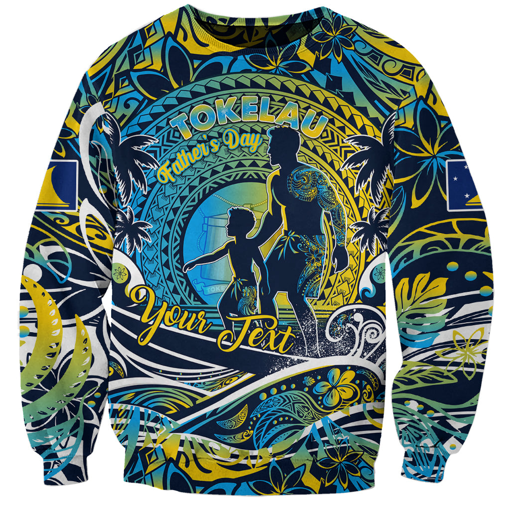 Father's Day Tokelau Sweatshirt Special Dad Polynesia Paradise DT02 Unisex Blue - Polynesian Pride