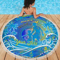 Father's Day Tuvalu Beach Blanket Special Dad Polynesia Paradise DT02 - Polynesian Pride