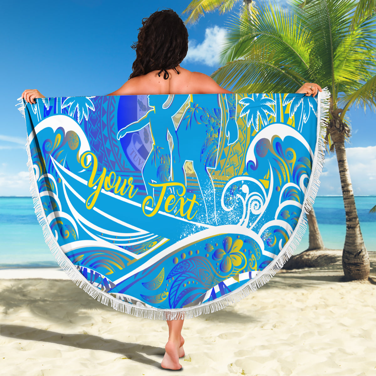 Father's Day Tuvalu Beach Blanket Special Dad Polynesia Paradise DT02 - Polynesian Pride