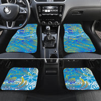 Father's Day Tuvalu Car Mats Special Dad Polynesia Paradise DT02 Set 4pcs Blue - Polynesian Pride
