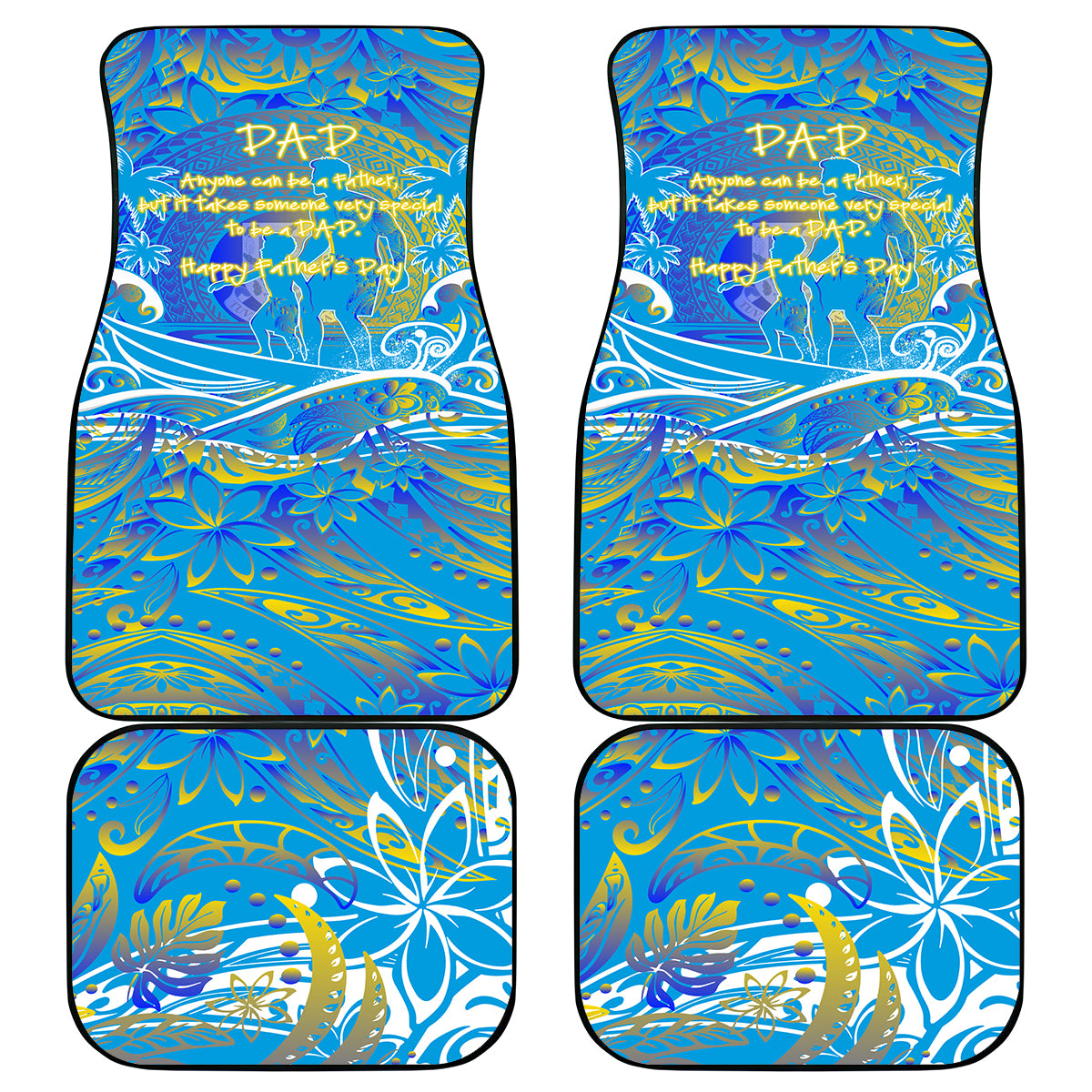 Father's Day Tuvalu Car Mats Special Dad Polynesia Paradise DT02 - Polynesian Pride