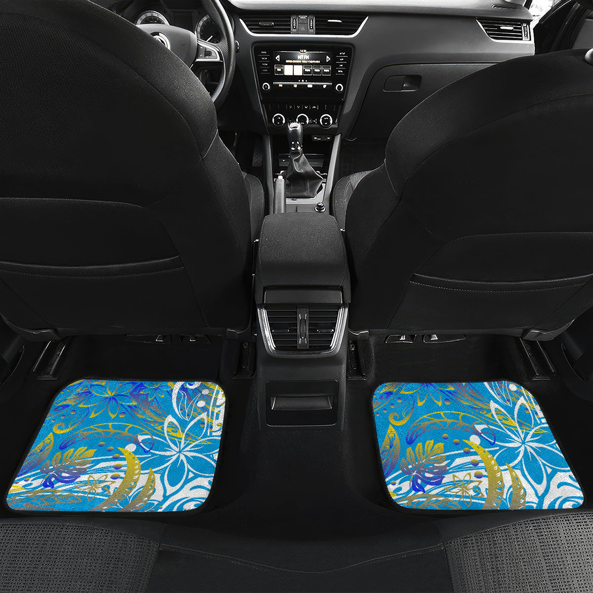 Father's Day Tuvalu Car Mats Special Dad Polynesia Paradise DT02 Set 2pcs - Back Blue - Polynesian Pride