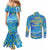 Father's Day Tuvalu Couples Matching Mermaid Dress and Long Sleeve Button Shirt Special Dad Polynesia Paradise