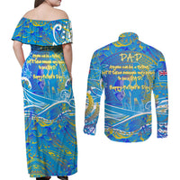 Father's Day Tuvalu Couples Matching Off Shoulder Maxi Dress and Long Sleeve Button Shirt Special Dad Polynesia Paradise DT02 - Polynesian Pride