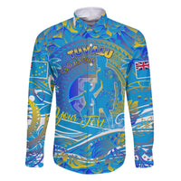Father's Day Tuvalu Family Matching Long Sleeve Bodycon Dress and Hawaiian Shirt Special Dad Polynesia Paradise