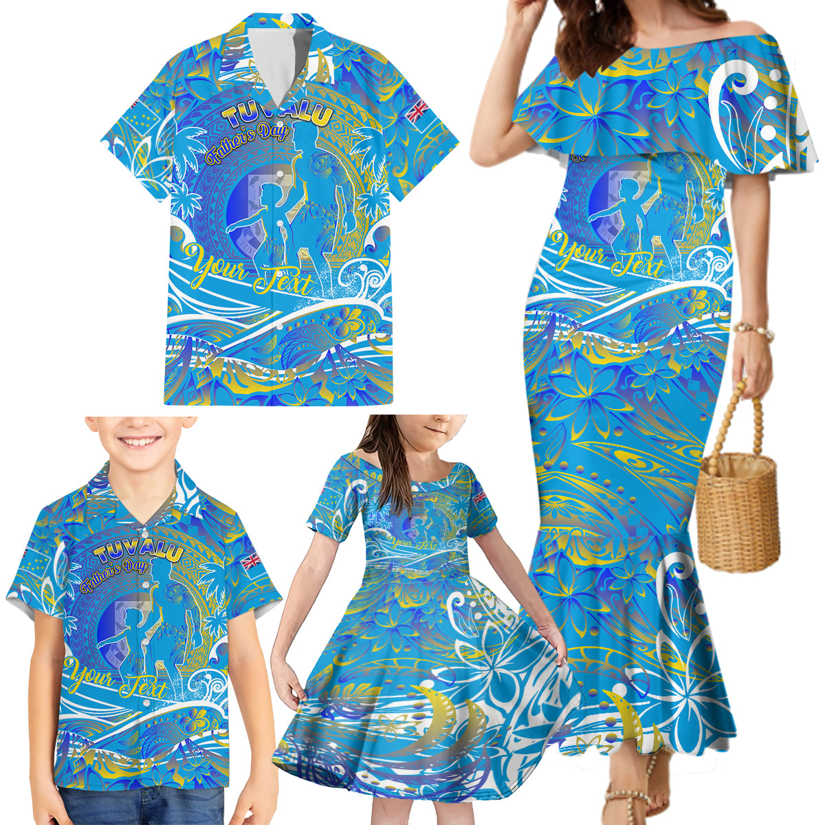 Father's Day Tuvalu Family Matching Mermaid Dress and Hawaiian Shirt Special Dad Polynesia Paradise DT02 - Polynesian Pride
