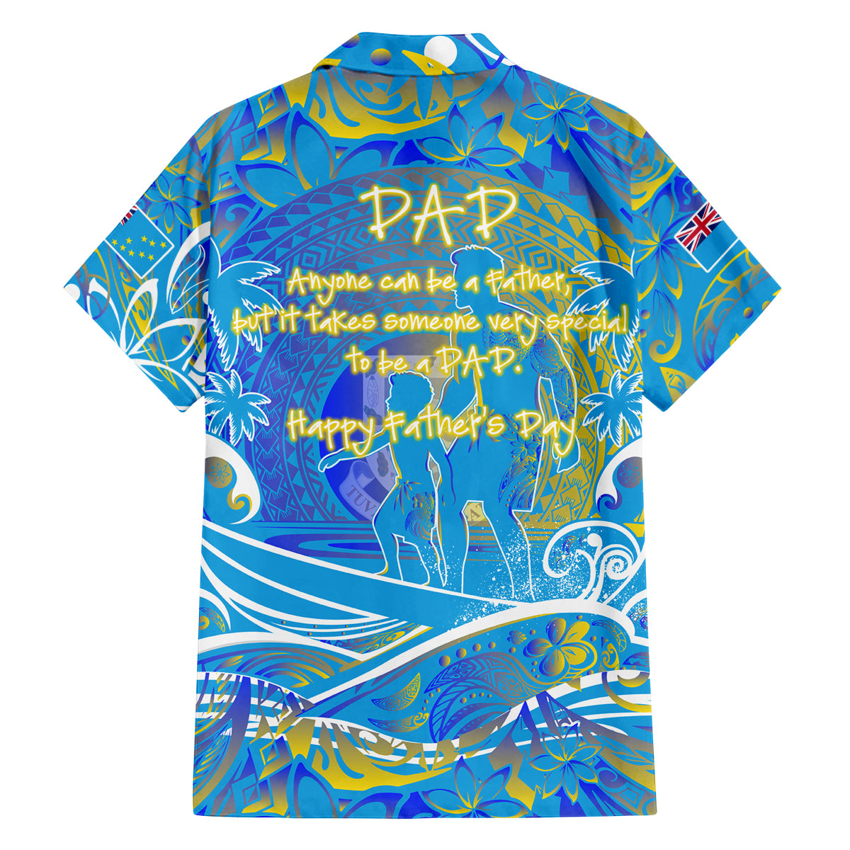 Father's Day Tuvalu Family Matching Off Shoulder Maxi Dress and Hawaiian Shirt Special Dad Polynesia Paradise