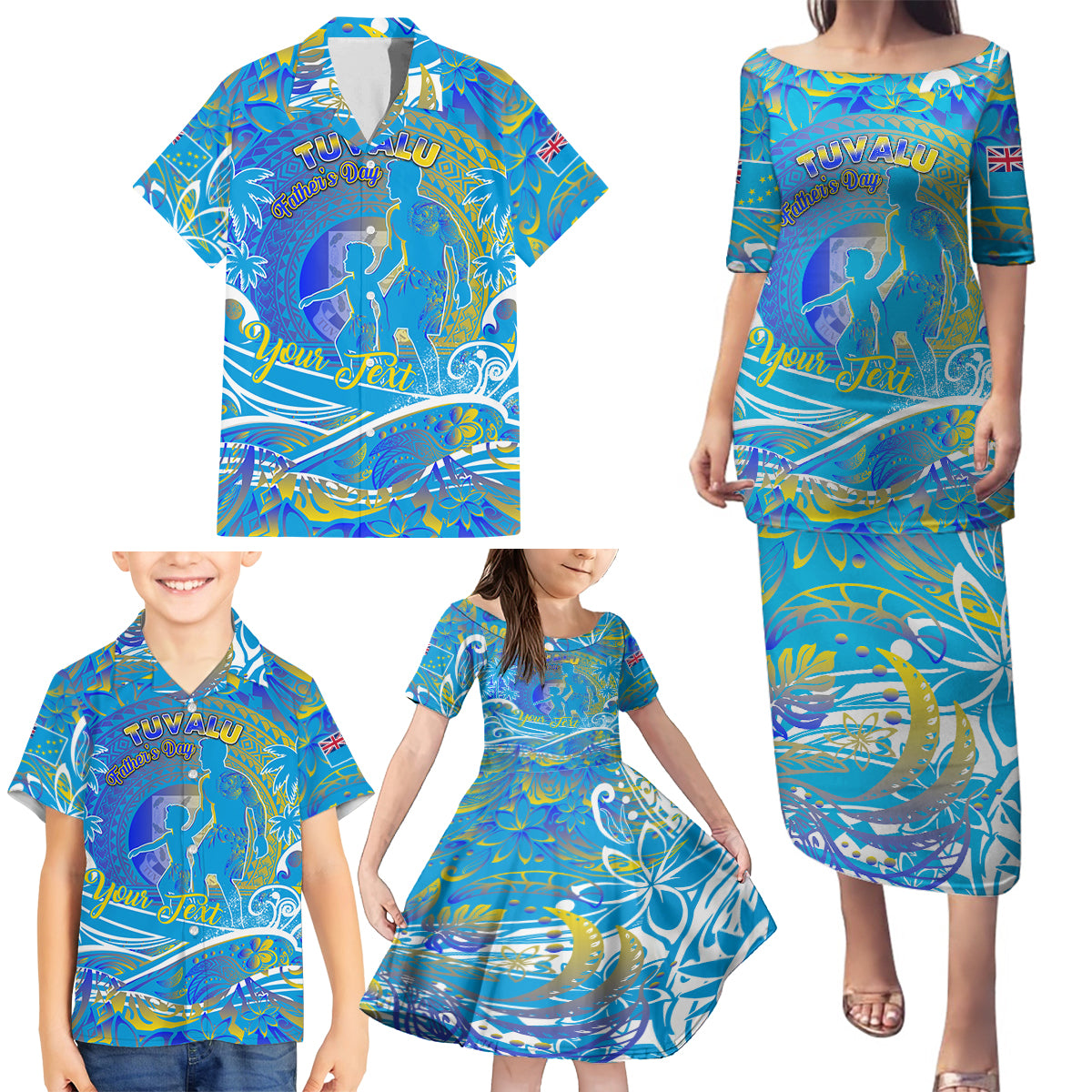 Father's Day Tuvalu Family Matching Puletasi and Hawaiian Shirt Special Dad Polynesia Paradise DT02 - Polynesian Pride