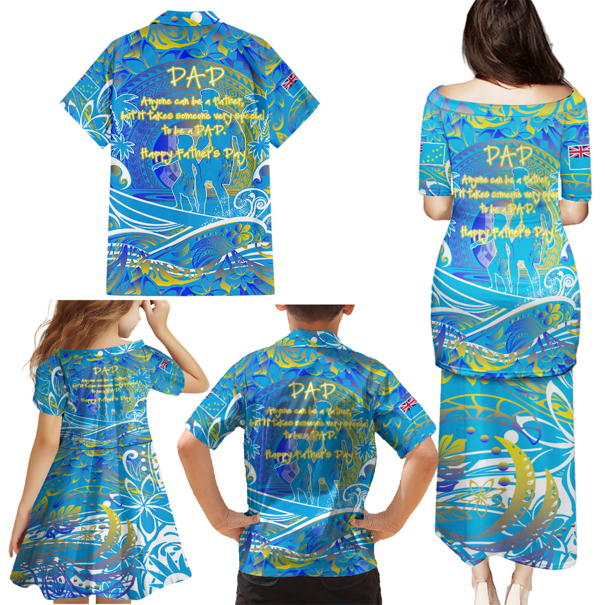 Father's Day Tuvalu Family Matching Puletasi and Hawaiian Shirt Special Dad Polynesia Paradise DT02 - Polynesian Pride