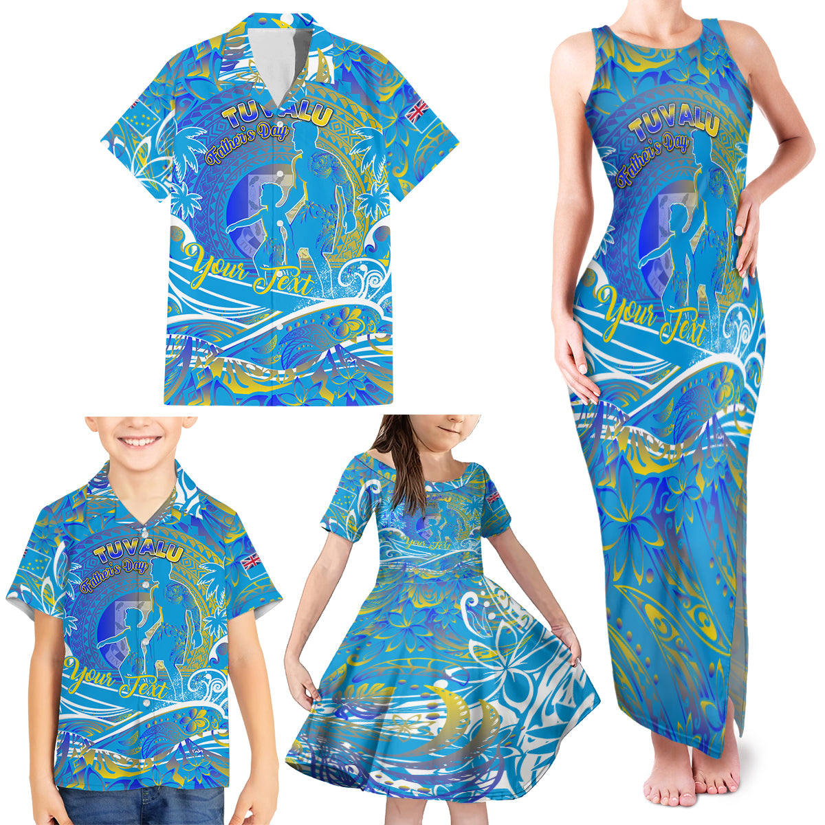 Father's Day Tuvalu Family Matching Tank Maxi Dress and Hawaiian Shirt Special Dad Polynesia Paradise DT02 - Polynesian Pride