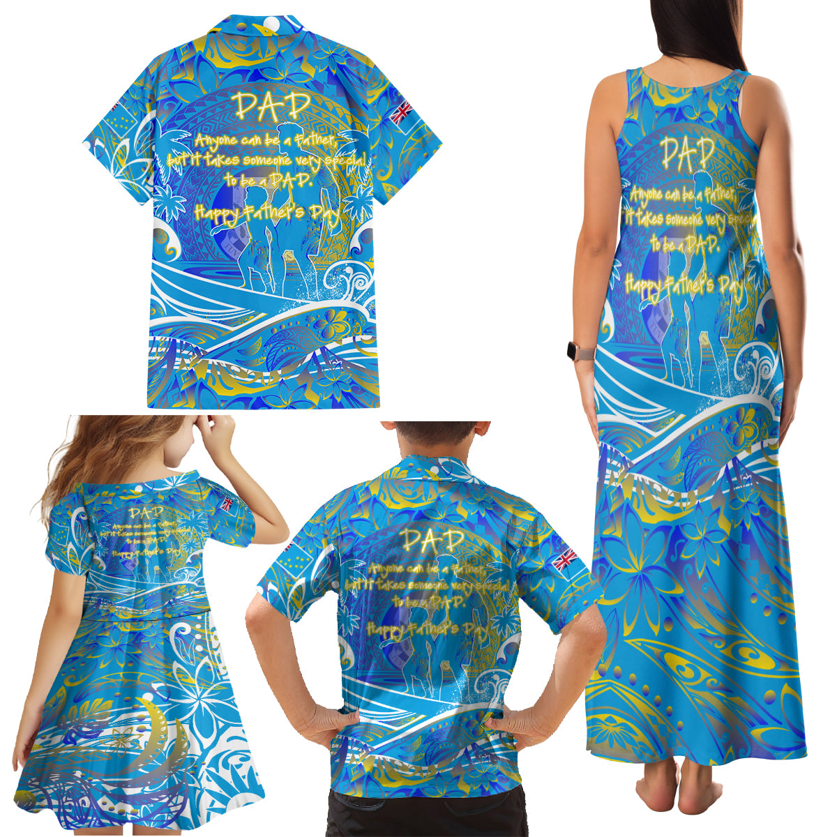 Father's Day Tuvalu Family Matching Tank Maxi Dress and Hawaiian Shirt Special Dad Polynesia Paradise DT02 - Polynesian Pride
