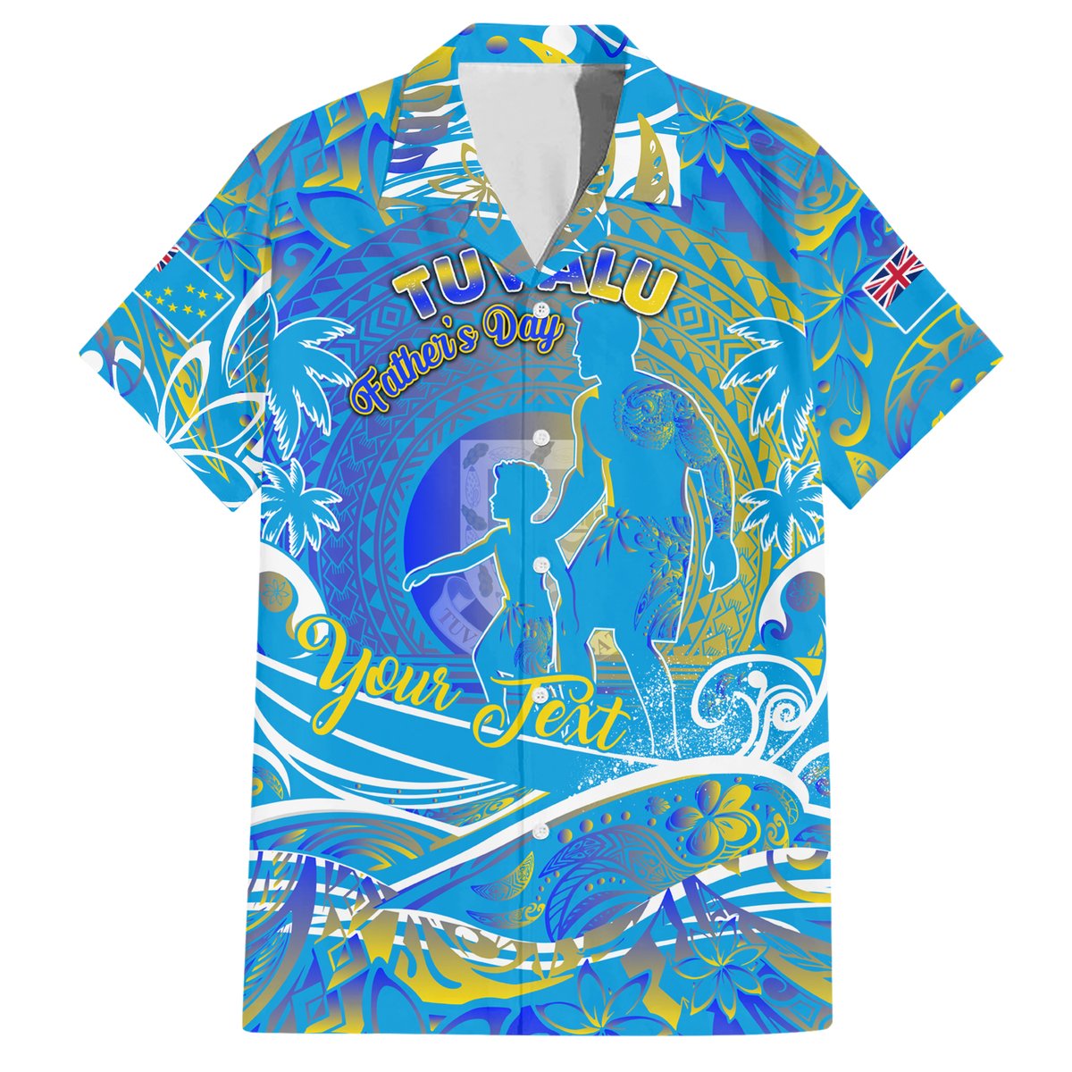 Father's Day Tuvalu Hawaiian Shirt Special Dad Polynesia Paradise DT02 Blue - Polynesian Pride