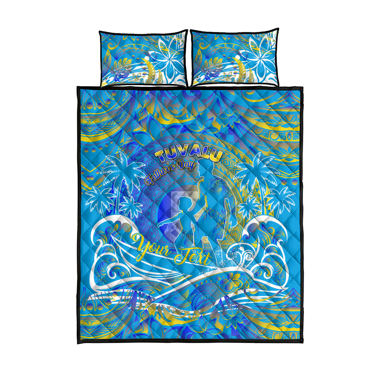 Father's Day Tuvalu Quilt Bed Set Special Dad Polynesia Paradise DT02 - Polynesian Pride