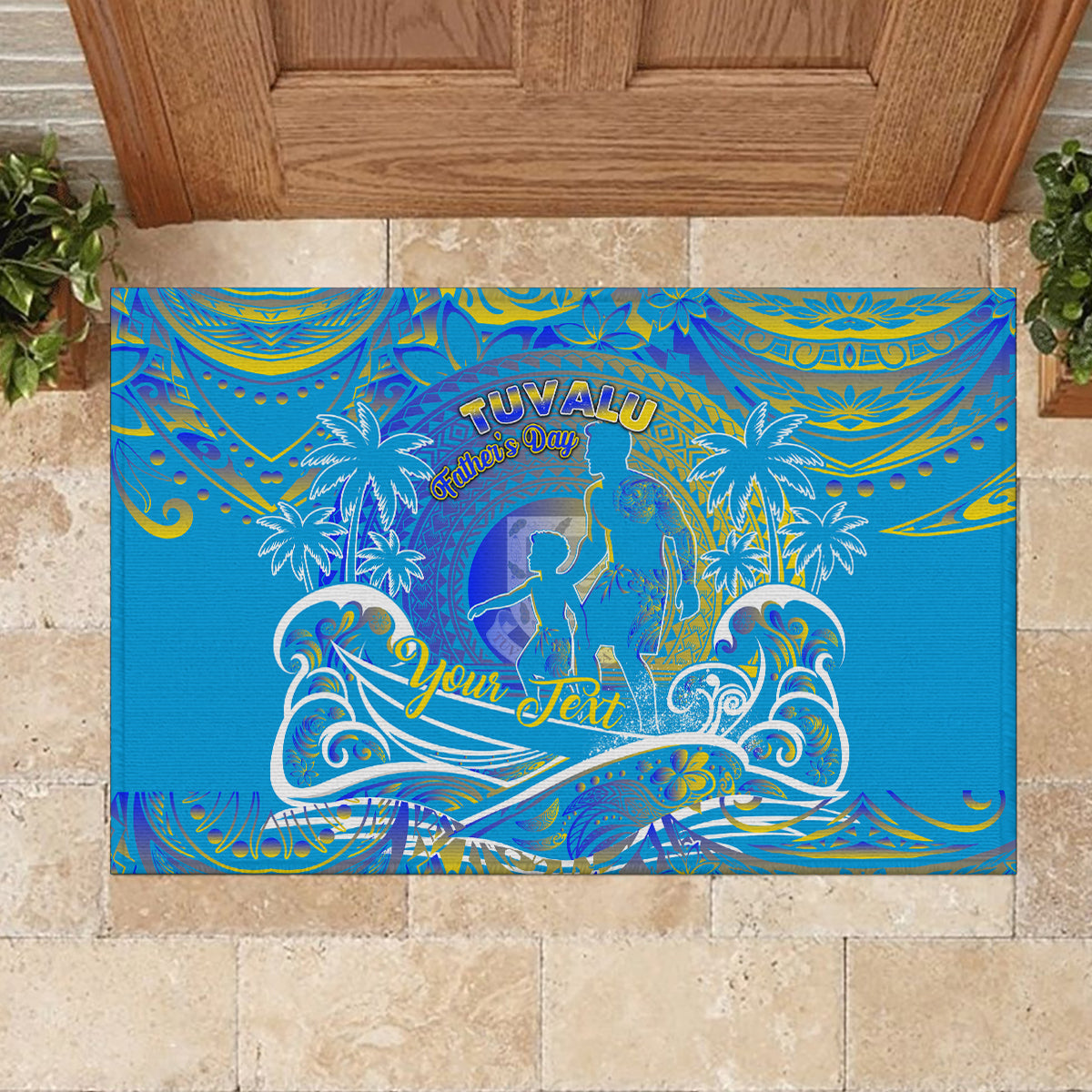 Father's Day Tuvalu Rubber Doormat Special Dad Polynesia Paradise DT02 - Polynesian Pride