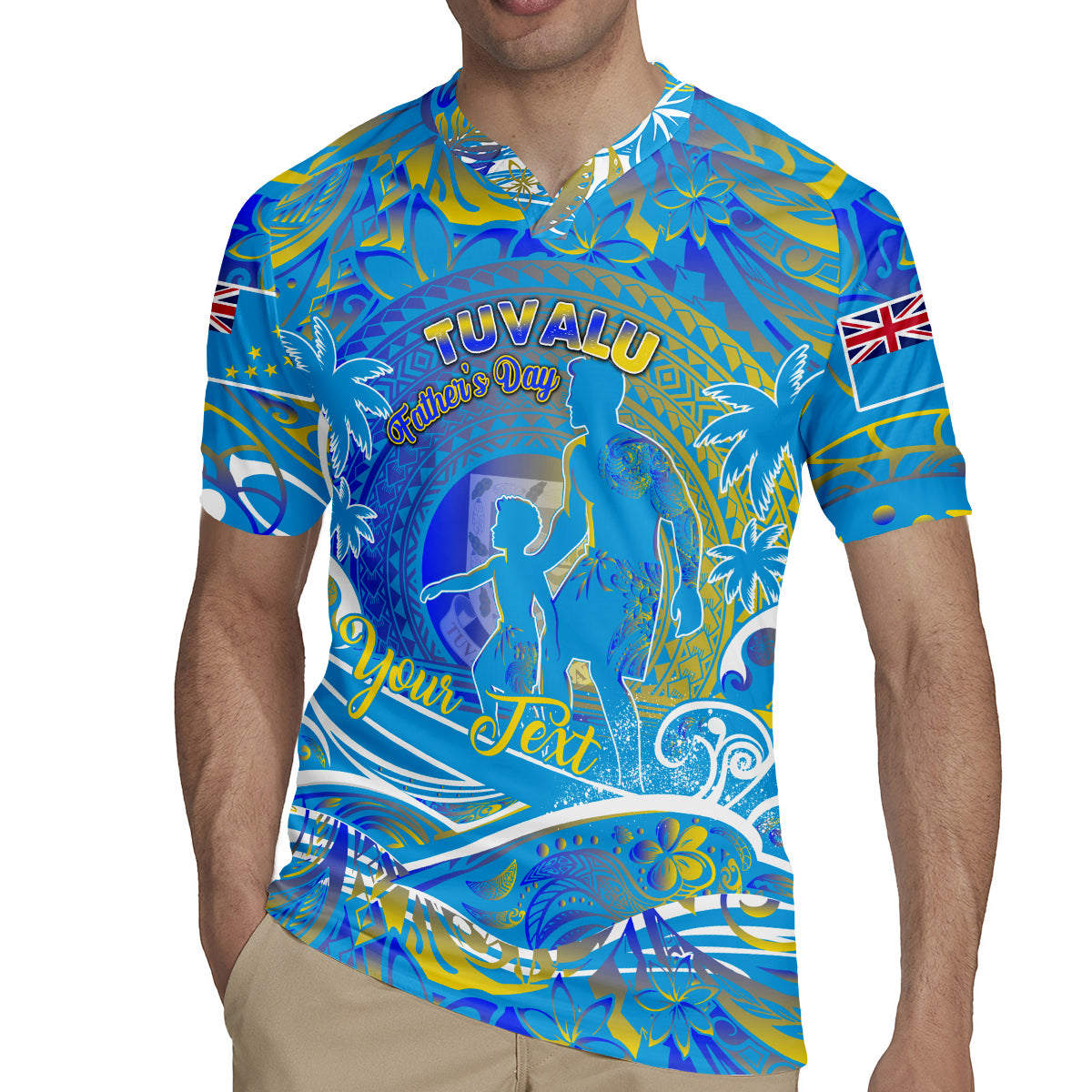Father's Day Tuvalu Rugby Jersey Special Dad Polynesia Paradise