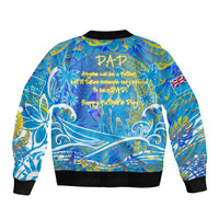 Father's Day Tuvalu Sleeve Zip Bomber Jacket Special Dad Polynesia Paradise DT02 - Polynesian Pride
