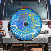 Father's Day Tuvalu Spare Tire Cover Special Dad Polynesia Paradise DT02 Blue - Polynesian Pride