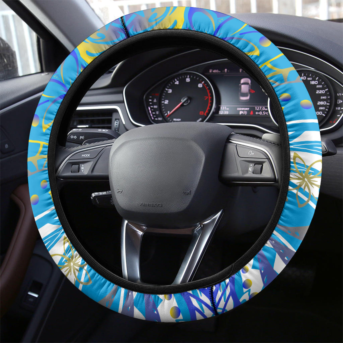 Father's Day Tuvalu Steering Wheel Cover Special Dad Polynesia Paradise DT02 - Polynesian Pride