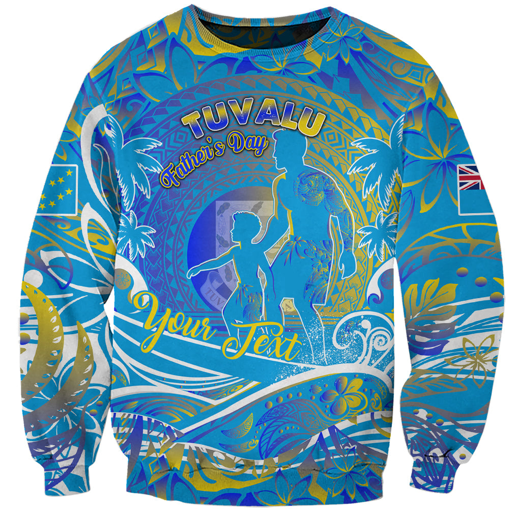 Father's Day Tuvalu Sweatshirt Special Dad Polynesia Paradise DT02 Unisex Blue - Polynesian Pride