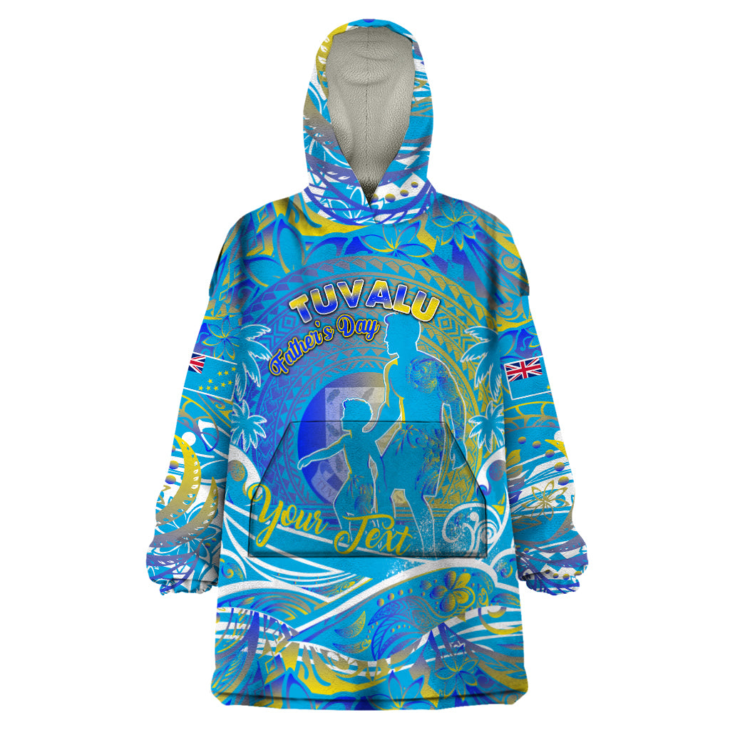 Father's Day Tuvalu Wearable Blanket Hoodie Special Dad Polynesia Paradise DT02 One Size Blue - Polynesian Pride