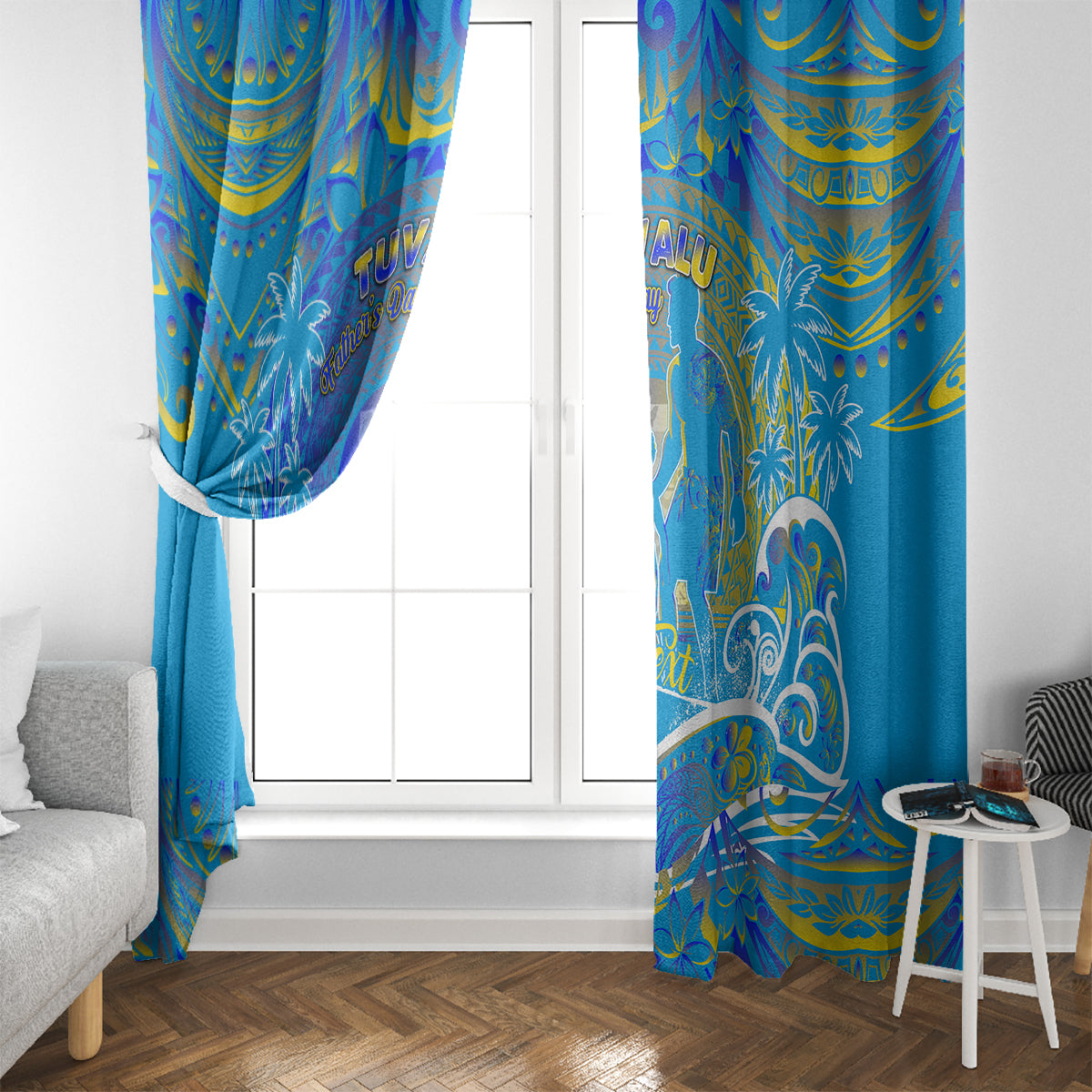 Father's Day Tuvalu Window Curtain Special Dad Polynesia Paradise DT02 - Polynesian Pride