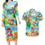 Guam Christmas Couples Matching Long Sleeve Bodycon Dress and Hawaiian Shirt Santa Claus Beach and Wave DT02 Art - Polynesian Pride